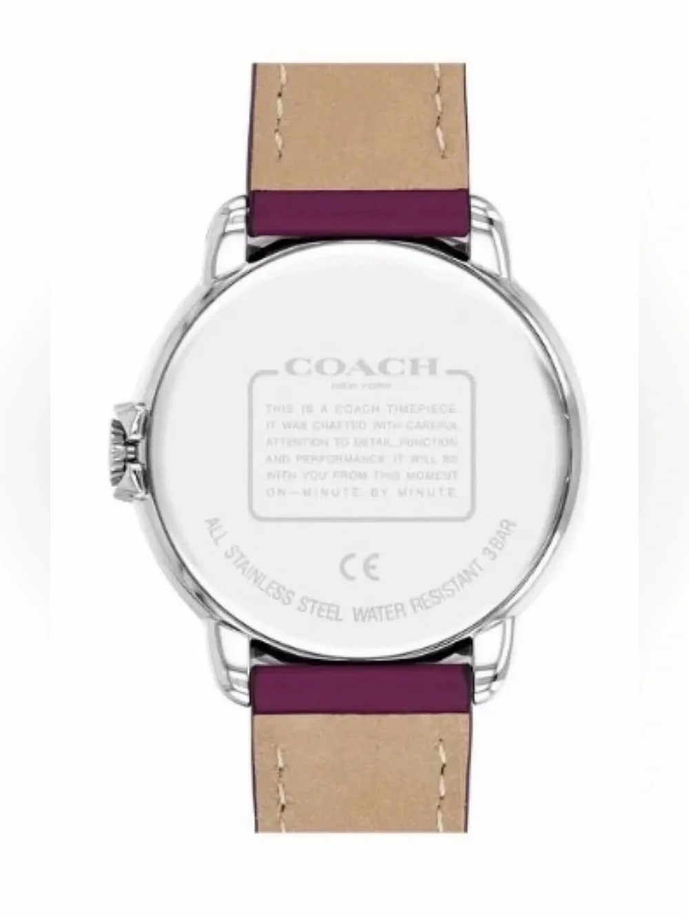New Coach Arden Women’s White Dial Purple Leather Strap Watch 14503610